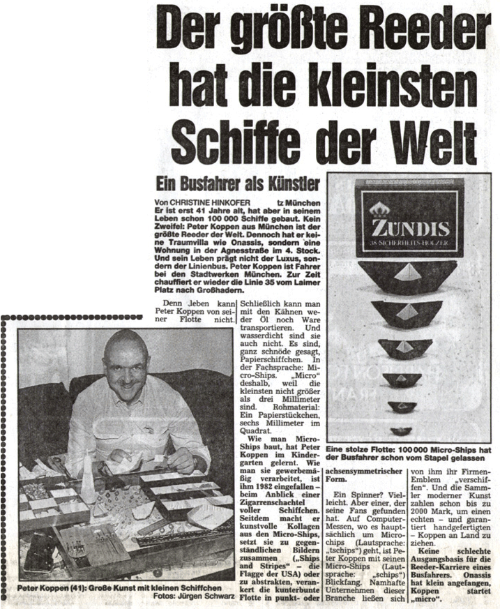 Peter Koppen PRESSE: TZ Mnchen, 01.10.1988