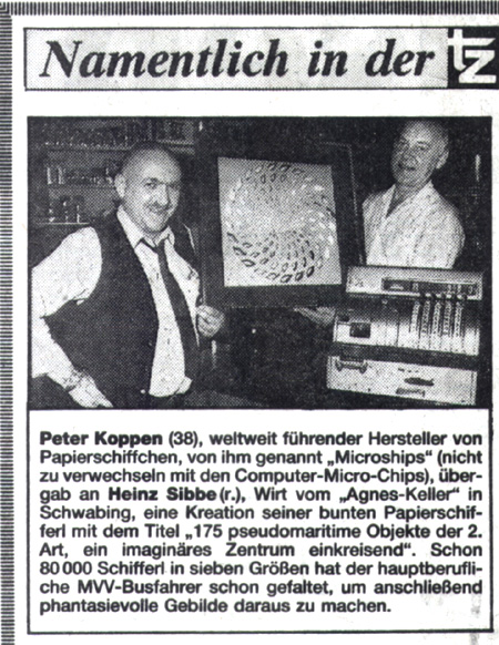 Peter Koppen PRESSE: TZ Mnchen, 28.07.1988